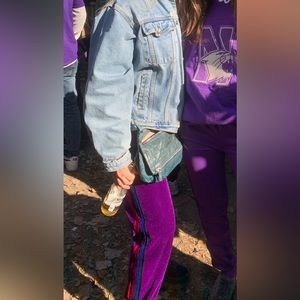 Aviator Nation Women’s Velvet Stripe Purple Sweatpants - M